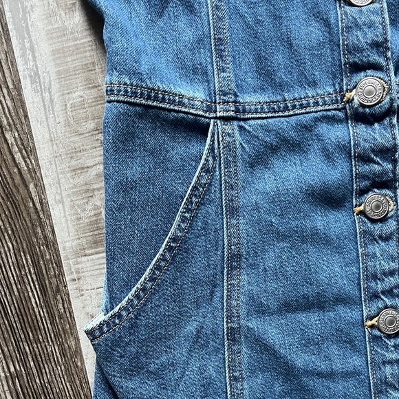 Levi's Blue Denim Slim Fit Button Dress - Picture 3 of 4